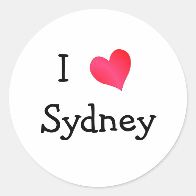 Sticker Rond J'aime Sydney (Devant)