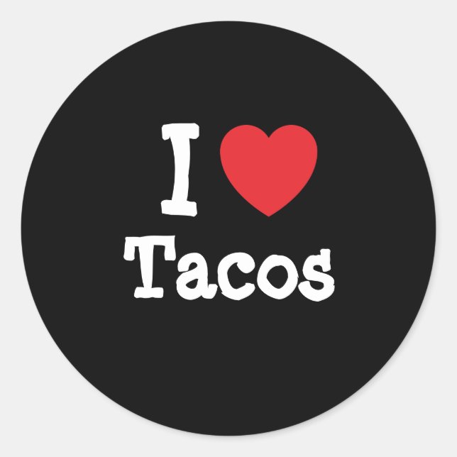 Sticker Rond J'aime Tacos coeur T-shirt (Devant)