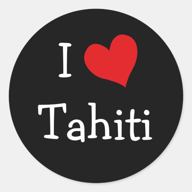 Sticker Rond J'aime Tahiti (Devant)