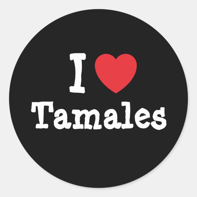 Sticker Rond J'aime Tamales coeur T-shirt (Devant)