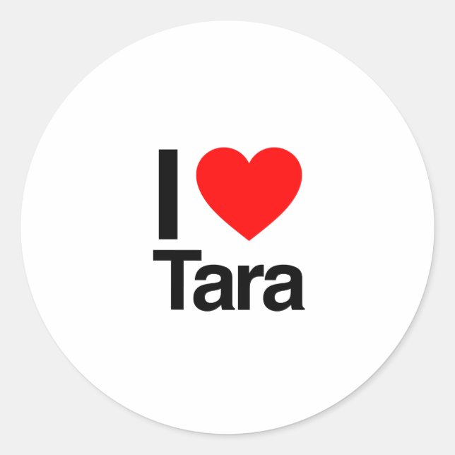 Sticker Rond j'aime tara (Devant)