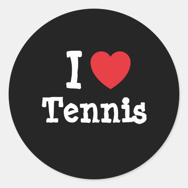 Sticker Rond J'aime Tennis coeur personnalisé (Devant)