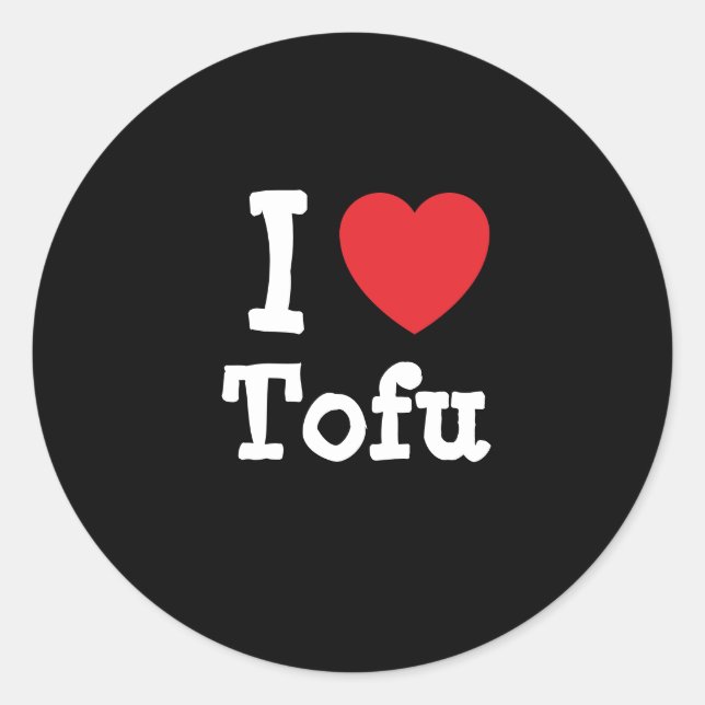Sticker Rond J'aime Tofu coeur T-shirt (Devant)