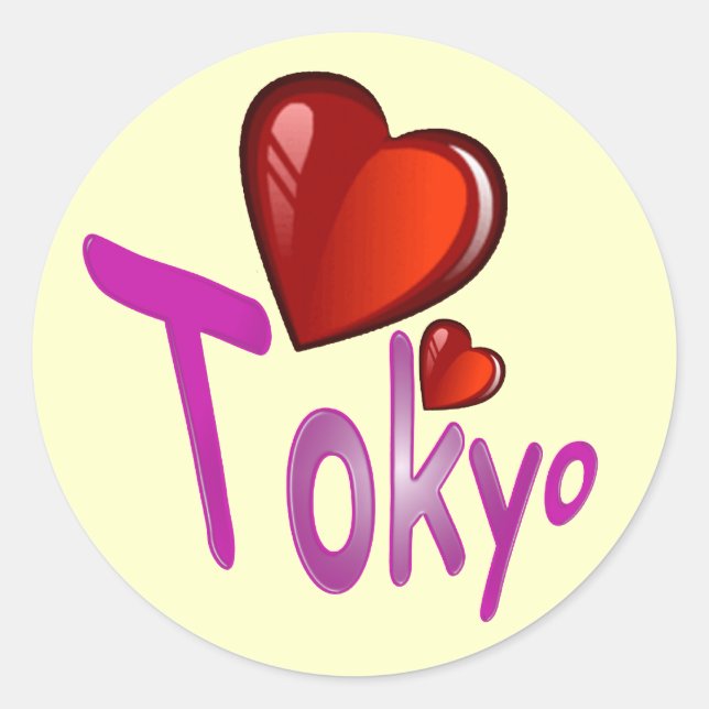 Sticker Rond J'Aime Tokyo ! (Devant)