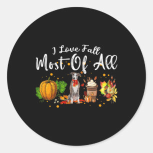 Sticker Rond J'Aime Tomber La Plupart De Tous Les Citrouilles G