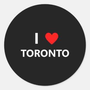 Sticker Rond J'aime Toronto Canada Ville Touristique Souvenir