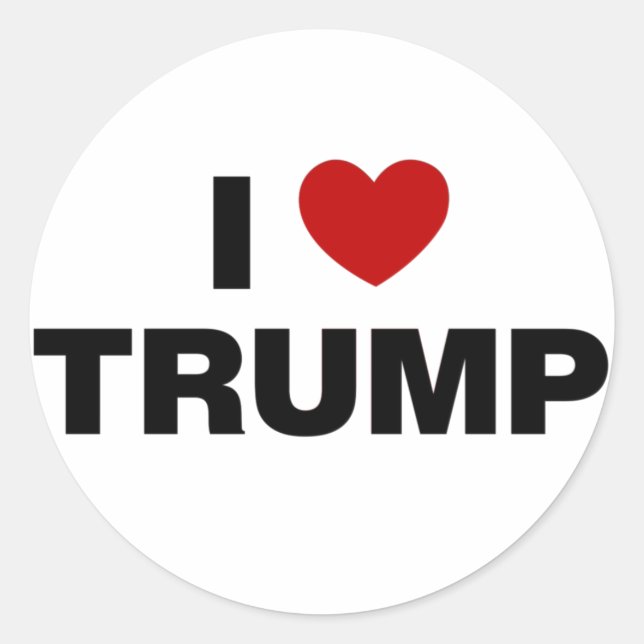 Sticker Rond J'aime Trump (Devant)