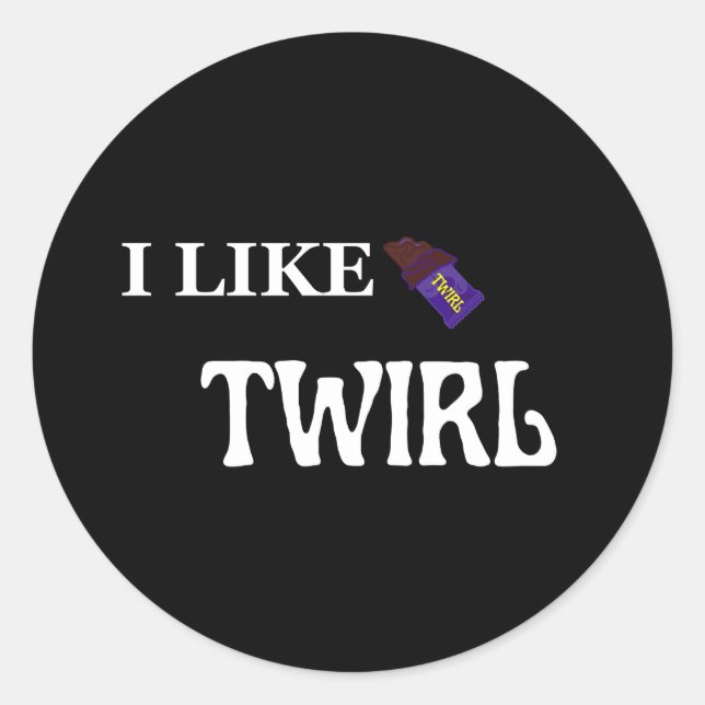 Sticker Rond j'aime twirl (Devant)