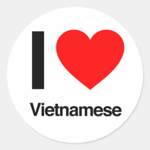 Sticker Rond j'aime vietnamien