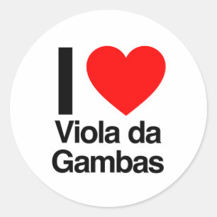 Sticker Rond j'aime viola da gambas