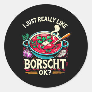 Sticker Rond J'aime vraiment beaucoup la nourriture russe ukrai