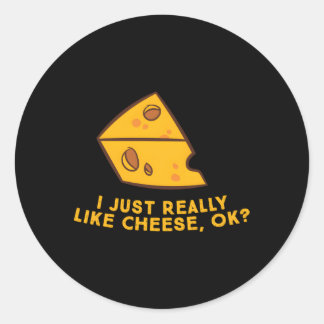 Sticker Rond J'Aime Vraiment Fromage Bon Fromage Humour aliment