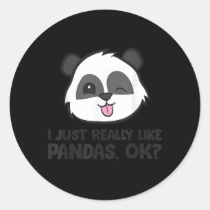 Sticker Rond J'Aime Vraiment Pandas Ok Panda