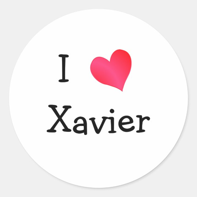 Sticker Rond J'aime Xavier (Devant)