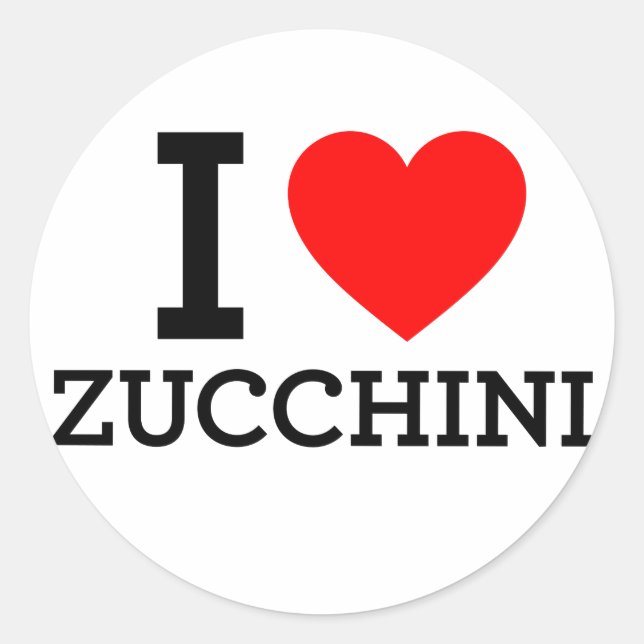 Sticker Rond J'aime Zucchini (Devant)