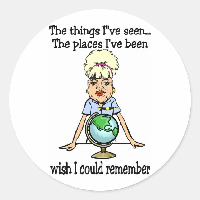 Sticker Rond J'aimerais me souvenir (Devant)