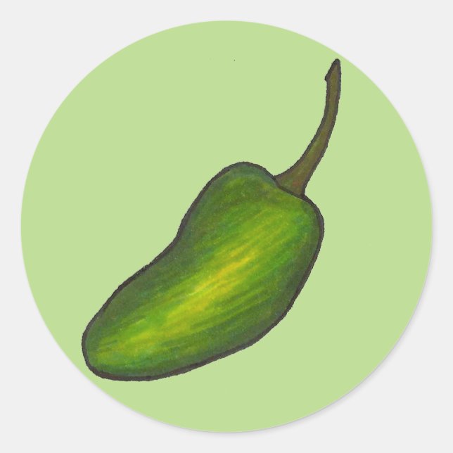 Sticker Rond Jalapeno Poivre épicé vert chaud Jalapenos Veggie (Devant)