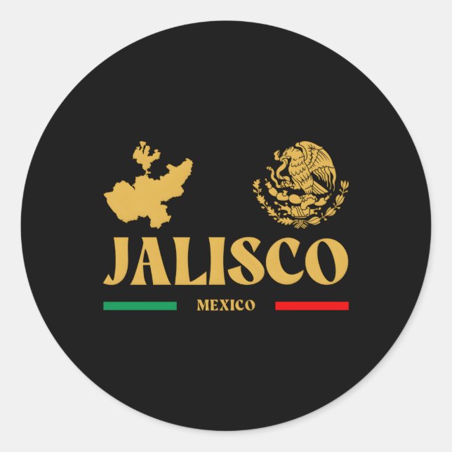 Sticker Rond Jalisco Avec L'Emblème Mexicain Jalisco (Devant)