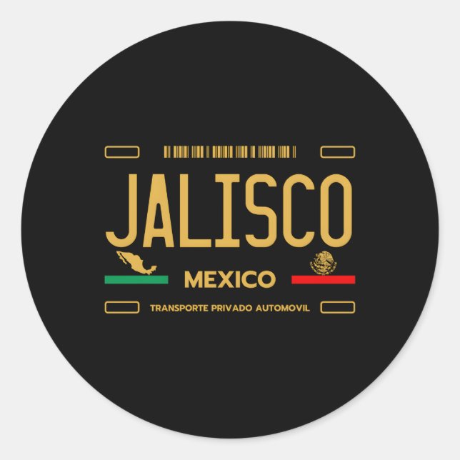 Sticker Rond Jalisco Mexique Plaque de licence esthétique Jalis (Devant)