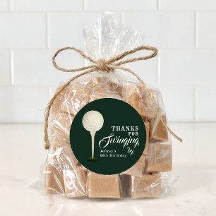 Sticker Rond Jalon de golf masculin Anniversaire Merci de fête