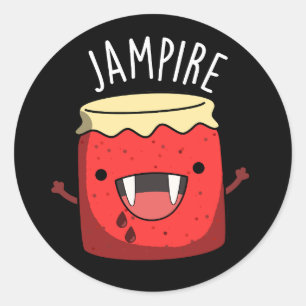 Sticker Rond Jam-arbitre Funny Vampire Jam Pun Dark BG