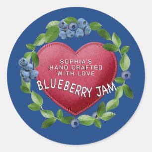 STICKER ROND JAM BLUEBERRY MANQUÉ AVEC LE COEUR AMOUR