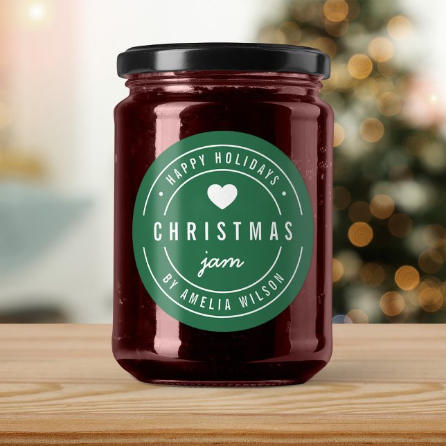 Sticker Rond Jam de Noël Couleur MODIFIABLE Joyeuses Fêtes (Créateur téléchargé)