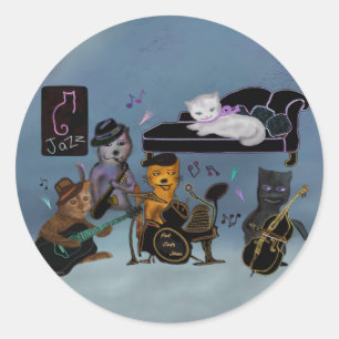 Sticker Rond Jam Fat Cats