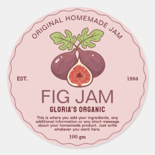 Sticker Rond Jam Fruit vintage Fruit Produit maison