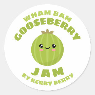Sticker Rond Jam Kawaii Gooseberry