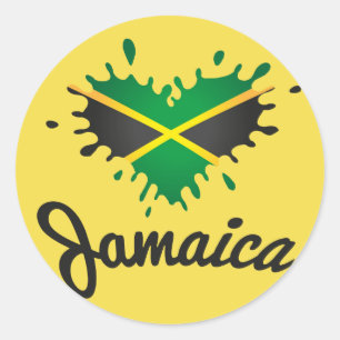 Sticker Rond Jamaica Flag Island - Proud Jamaicans - autocollan