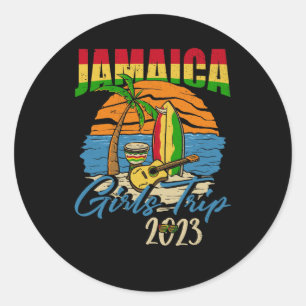 Sticker Rond Jamaica Girls Trip 2023 Women Jamaican Girls Beach