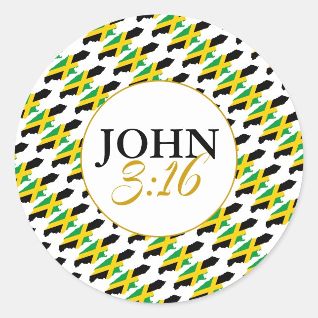 Sticker Rond JAMAICA Jean 3:16 Christian (Devant)