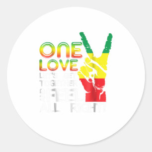 Sticker Rond Jamaica One Love Reggae Caribbean Music Pride Fla