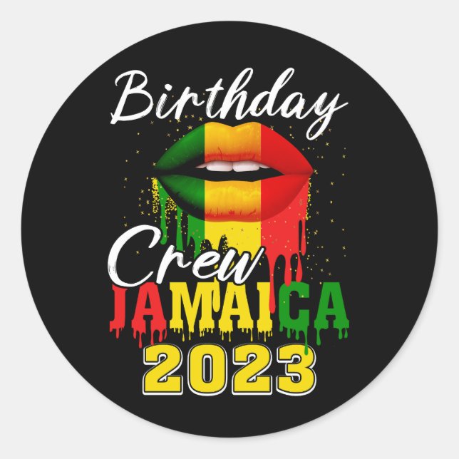 Sticker Rond Jamaica Vacation Birthday Crew 2023 Girls Trip Car (Devant)