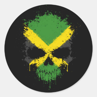 Sticker Rond Jamaïcain goutte-à-goutte crâne