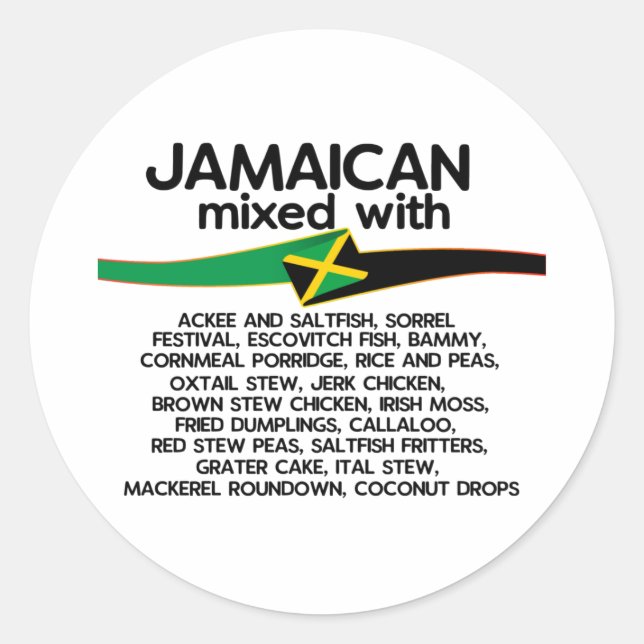 Sticker Rond Jamaïcain Mélangé Avec Jamaica Proud Group (Devant)