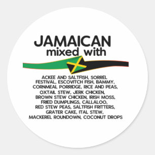 Sticker Rond Jamaïcain Mélangé Avec La Jamaïque Fière