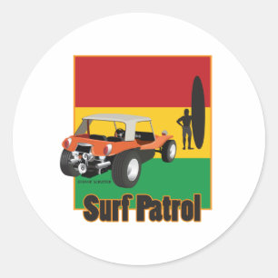 Sticker Rond Jamaïcain Rasta Surfpatrouille Buggy