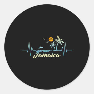 Sticker Rond Jamaïcaine Souvenir Printemps Break Jamaïque