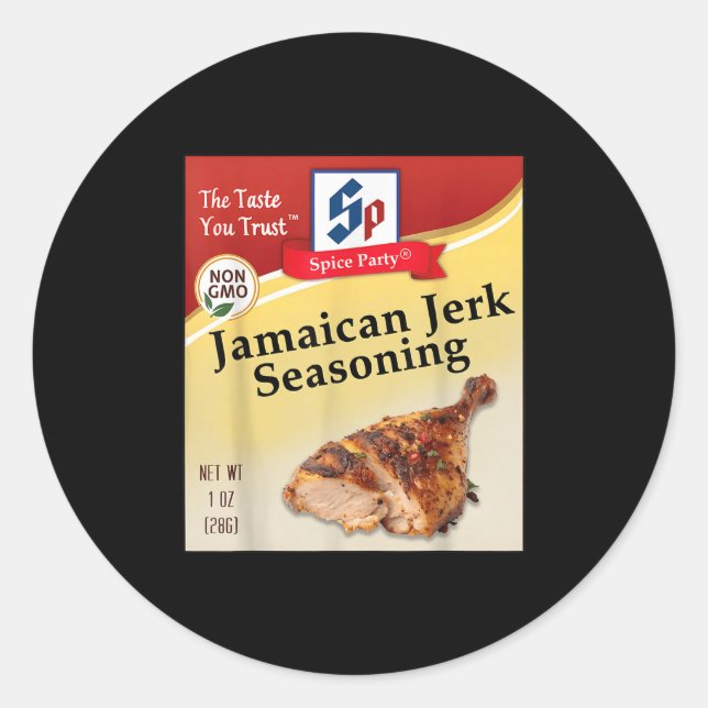 Sticker Rond Jamaican Jerk Seasoning Condiment Holiday Spice Co (Devant)
