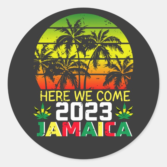 Sticker Rond Jamaïque 2023 Nous voici (Devant)