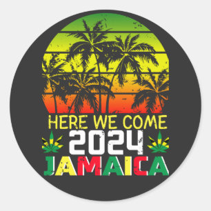 Sticker Rond Jamaïque 2024 Nous voici