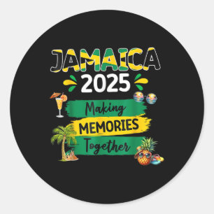 Sticker Rond Jamaïque 2025 Vacation Trip Matching Family Squad