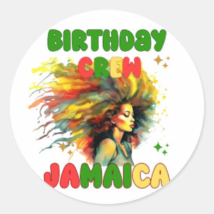 Sticker Rond Jamaïque Birthday Girl Matching Crew Travel Group