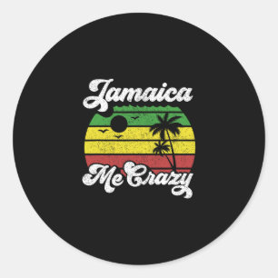 Sticker Rond Jamaïque Me Crazy Rasta Roots Rock Reggae Jamaïcai