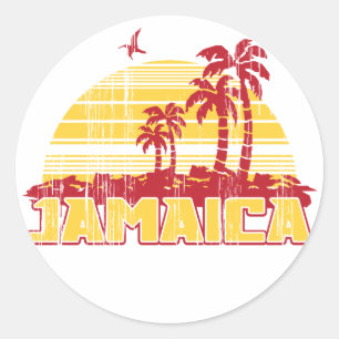 Sticker Rond Jamaïque Paradise