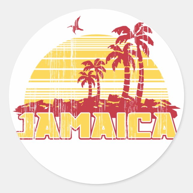 Sticker Rond Jamaïque Paradise (Devant)