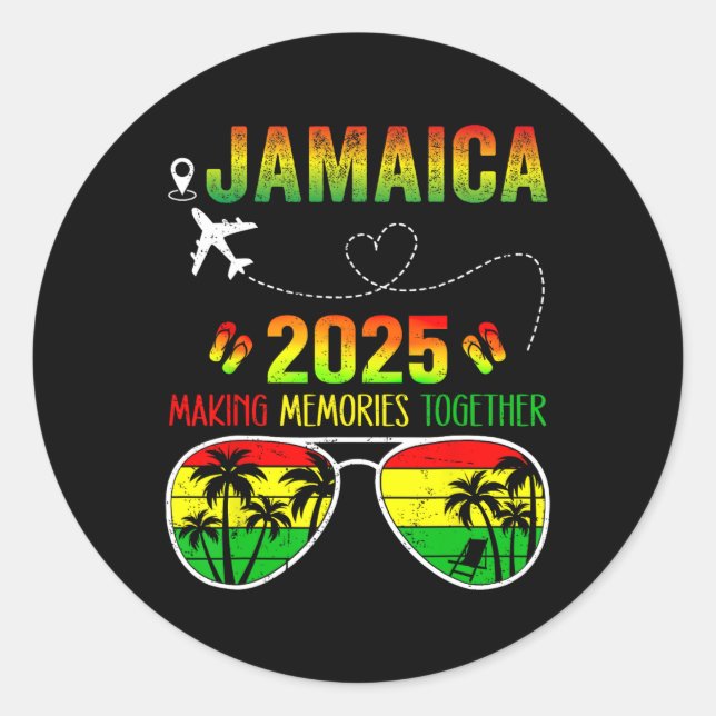 Sticker Rond Jamaïque Réunion familiale 2025 Faire des souvenir (Devant)