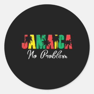Sticker Rond Jamaïque sans problème ! Vacances jamaïcaines
